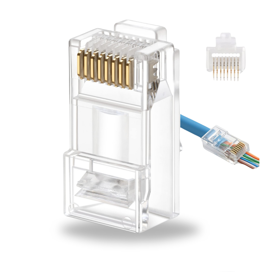 RJ45 connector for Cat6 Ethernet cable terminations